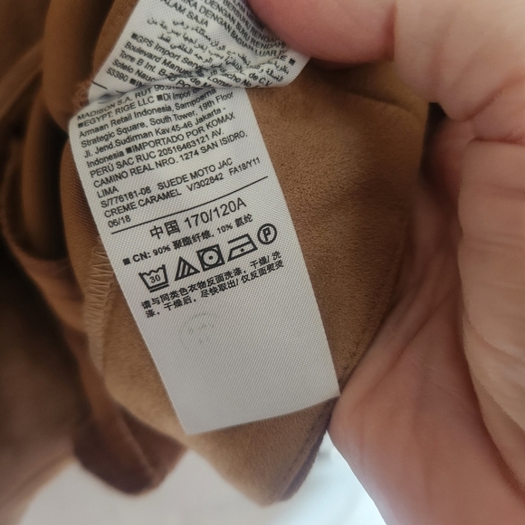 Old Navy *NEW Plus Size Faux Suede Tan Camel  Moto Jacket Size XXL - Picture 13 of 13